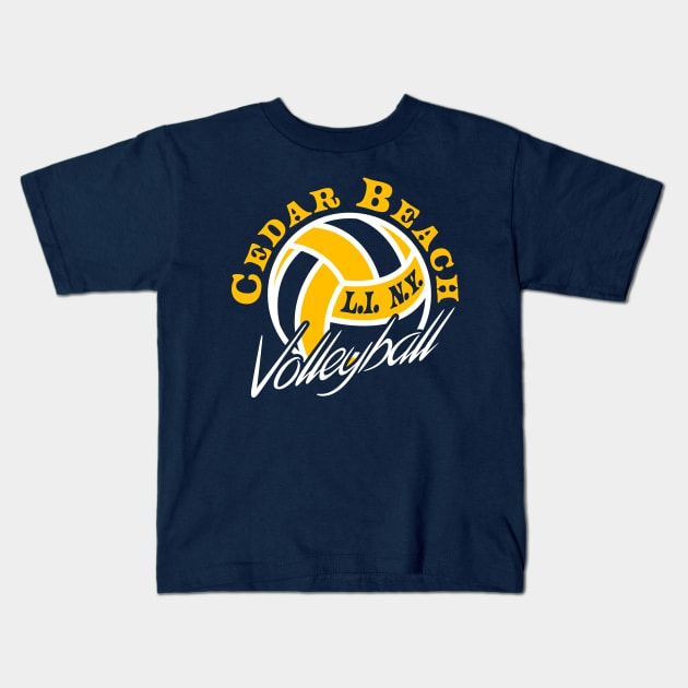 Cedar Beach Volleyball Kids T-Shirt by Off Peak Co.